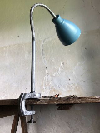 Mid Century Industrial Clamp On Work Shop Lamp - C1950 Loft Atelier