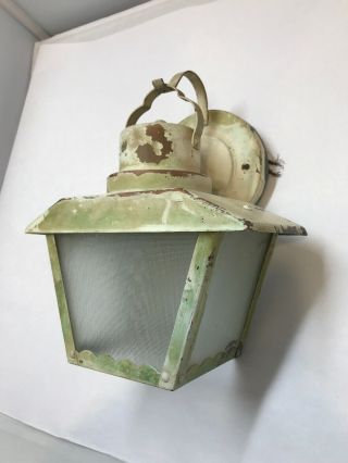 Vintage Mid Century Porch Wall Sconce Light Fixture Old Antique Outdoor Lantern 2