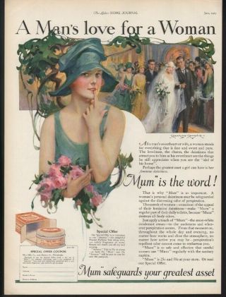 1926 Mum Deodorant Perspiration Toilet Wedding Marriage Love Beauty 22282