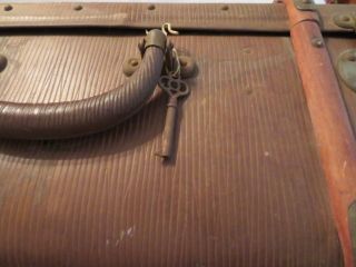 RARE 1800s Antique Vintage SUITCASE TRUNK Rustic With KEY from ENGLAND 3