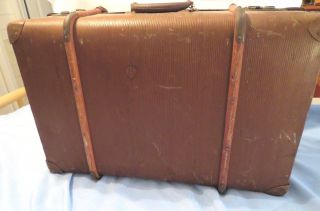 RARE 1800s Antique Vintage SUITCASE TRUNK Rustic With KEY from ENGLAND 6