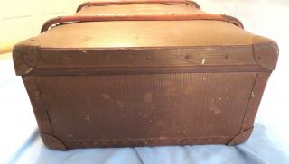 RARE 1800s Antique Vintage SUITCASE TRUNK Rustic With KEY from ENGLAND 7