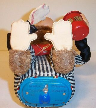 VINTAGE 1950 ' s CRAGSTAN CRAP SHOOTING MONKEY BATTERY OPERATED CASINO CHIMP TOY 7