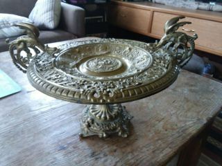 1890s Brass / Bronze Compote W Gargoyles Cherubs Henery The 8th Est.  Fsh Nr