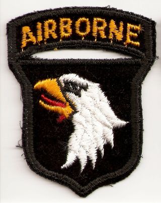 Vietnam Era 101st Airborne Division Patch On Velvet A