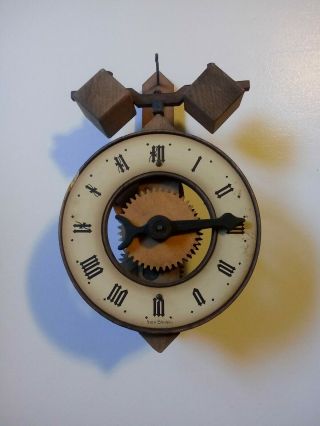 Buco Baumann Swiss Wooden Wall Clock No Weights