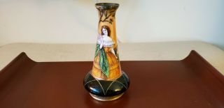 Rare Art Deco French Enamel Vase By Gamet 1920 