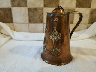 Rare And Art Nouveau Copper Jug