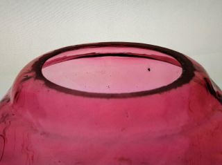 Victorian Cranberry Optic Glass Kerosene Paraffin Oil Gas Hall Lamp Shade 6