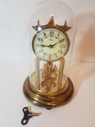 Rare Vintage Antique Elbico 400 Day Anniversary German Clock&key - Parts/repair