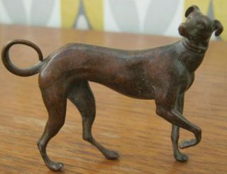 Gorgeous Lost Wax Cast Bronze Of An Art Deco Dog Whippet or Greyhound 2