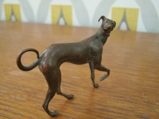 Gorgeous Lost Wax Cast Bronze Of An Art Deco Dog Whippet or Greyhound 4