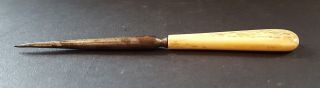 Carved Stag Horn & Iron Vintage Victorian Antique Sewing Tool
