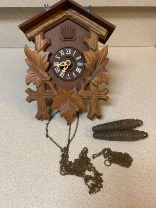 Vintage German Wooden Cuckoo Clock Parts