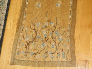 Antique Victorian Black Embroidered Flower Net Lace Scarf Shawl Mantilla Veil 5