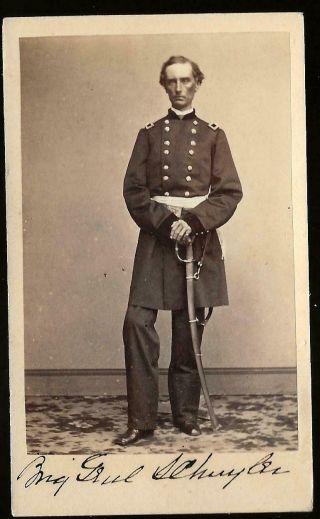 Civil War Cdv Union General Schuyler Hamilton,  Grandson Of Alexander Hamilton