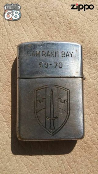 Vintage Zippo Petrol Lighter Vietnam War Cam Ranh Bay 69 - 70