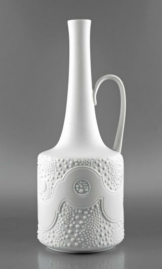 German Op Pop Art 9 - Kaiser Retro 60s Psychedelic Dots Textured Porcelain Vase