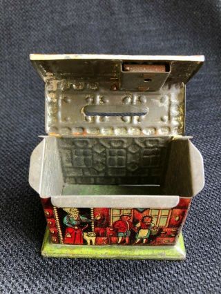 RARE Antique Tin Litho German Toy Hansel and Gretel Witch Still Coin Bank 6