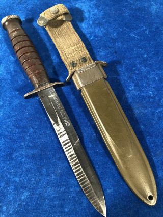 Ultra Rare Ww2 Usm3 Rcco 1943 Blade Mark & Date Trench Knife W M8 Sheath