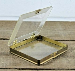 Unusual Art Deco Lucite Perspex And Brass Card Case Cigarette Case See Through