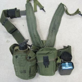 Us Army Military Canteen,  Pouch & Web Belt Gear Lc - 1 1987