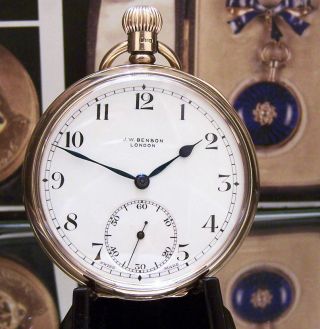 Antique Vintage 1927 J W Benson Solid Gold Pocket Watch Serviced Chronometer ?
