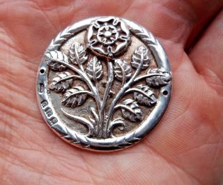 Arts & Crafts Henry George Murphy 1931 Solid Silver Tudor Rose Brooch