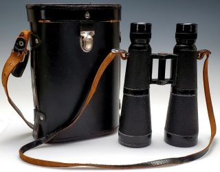 Vintage 1942 Hensoldt - Wetzlar Dialyt 10x50 Ww2 German Binoculars In Leather Case