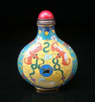 Collectibles 100 Handmade Painting Brass Cloisonne Enamel Snuff Bottles 062