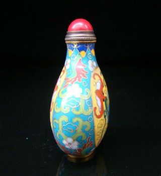 Collectibles 100 Handmade Painting Brass Cloisonne Enamel Snuff Bottles 062 5