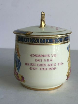 PARAGON China Edward VIII King Emperor 1937 Coronation JAM POT w Sterling Silver 6