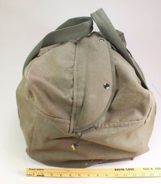 Vintage Large Shoulder Bag US Army Military Green Canvas Tote Parachute 3