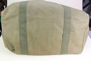 Vintage Large Shoulder Bag US Army Military Green Canvas Tote Parachute 6