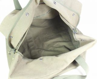 Vintage Large Shoulder Bag US Army Military Green Canvas Tote Parachute 8