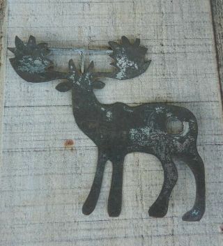 Vintage Tin Quilting Template Stencil Moose - Elk Pennsylvania Folk Art Signed