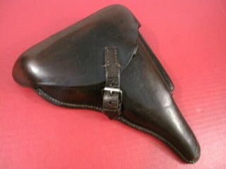 Wwii German Black Leather Holster For Luger P08 Pistol - Jvf 1941 Waa204 -