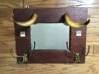 Antique Hat / Coat Rack With Mirror,  One Of A Kind.