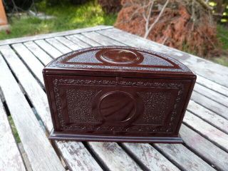 Lovely Vintage Art Deco Bakelite Swivel Desk Tidy Sewing Box.