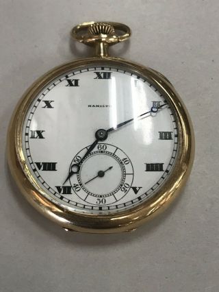 Hamilton 17 Jewel Antique 14k Gold Pocket Watch