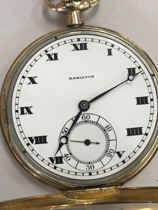 Hamilton 17 Jewel Antique 14k Gold Pocket Watch 2