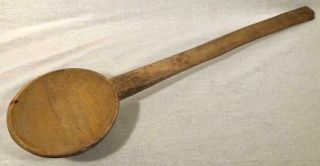 Large Vintage Primitive 24 " Hand Carved Wooden Spoon Ladle