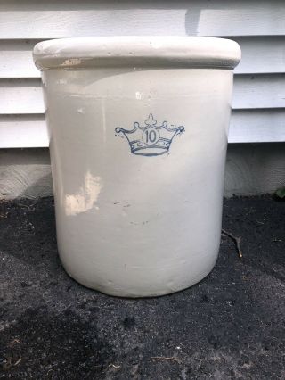 Vintage 10 Gallon Usa Stoneware Cock By Robinson Ransbottom Pottery