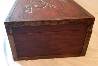 WWII Navy SeaBees hand - painted wooden travel trunk,  footlocker; 125th Battalion 5