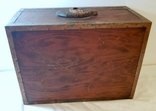 WWII Navy SeaBees hand - painted wooden travel trunk,  footlocker; 125th Battalion 6