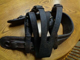 Antique Leather Horse Ice Collar Harness Primitive