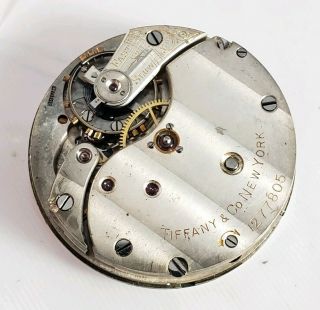 Rare Antique Tiffany & Co Pocket Watch Movement,  Porcelain Dial And Hands