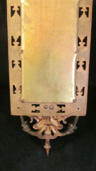 Antique 19th C French Bronze Sconce /Beveled Mirror 2 Candle Holders,  Dolphin NR 4