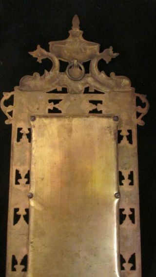 Antique 19th C French Bronze Sconce /Beveled Mirror 2 Candle Holders,  Dolphin NR 5