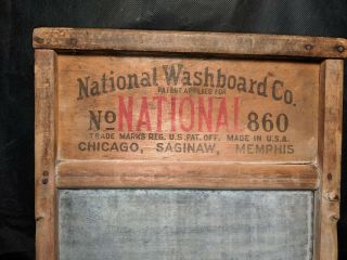 Vintage Antique National Washboard Company 860 Wood/Glass,  Top Notch Glass King 2